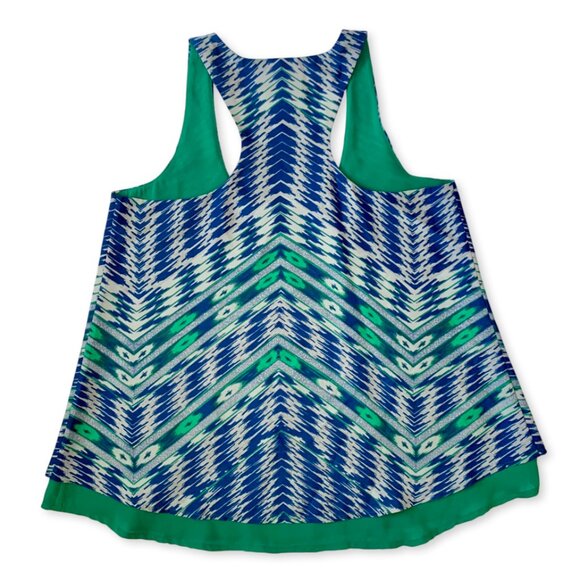 Anthropologie Maeve Geo Ikat Racerback Tank Top Sleeveless Blouse Festival Boho - Picture 4 of 12
